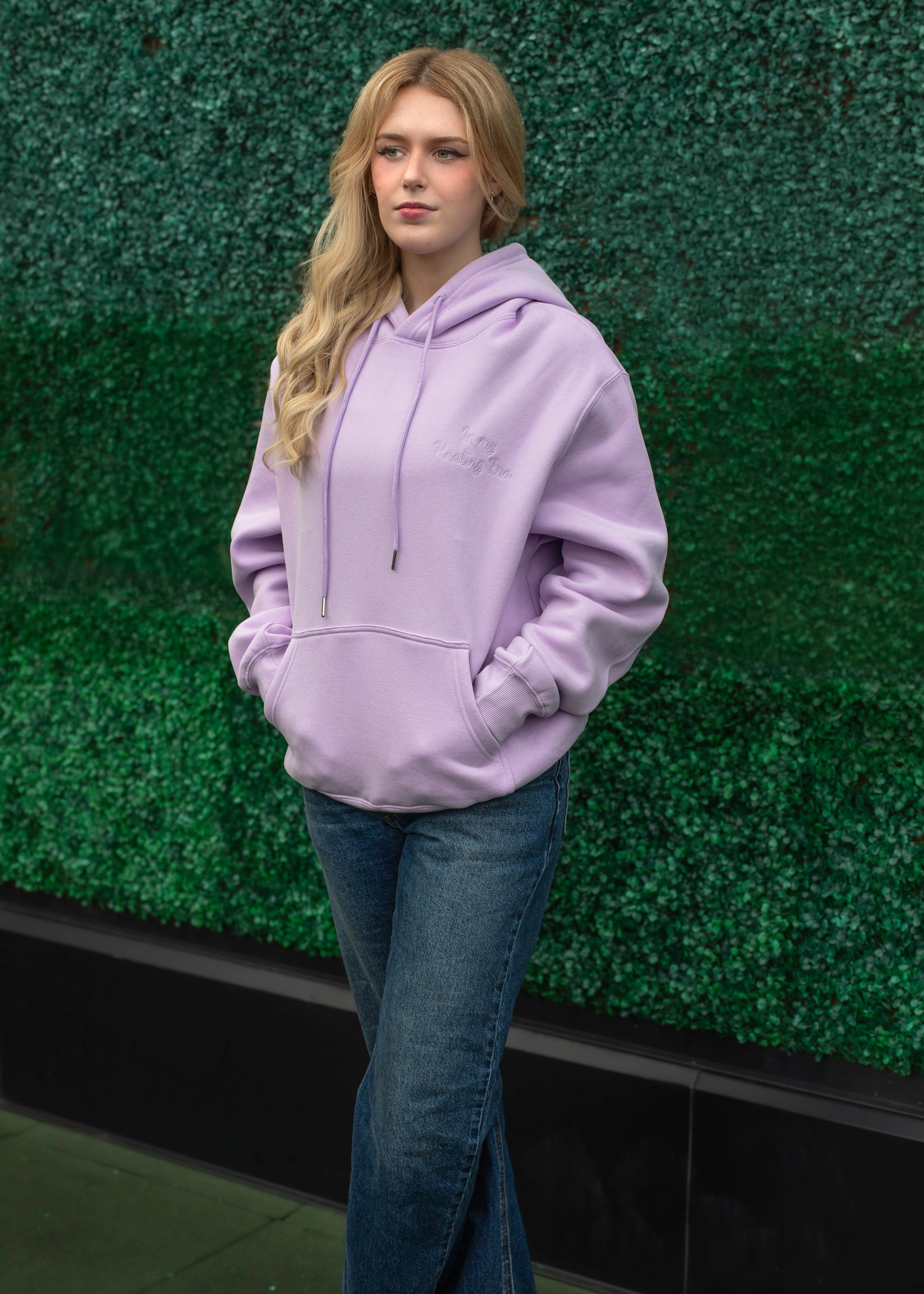 In My Healing Era Hoodie | Soft Lilac + Emerald
