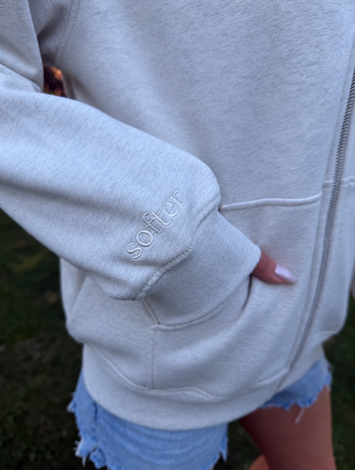 Oversized Full Zip Hoodie | 100% Cotton French Terry