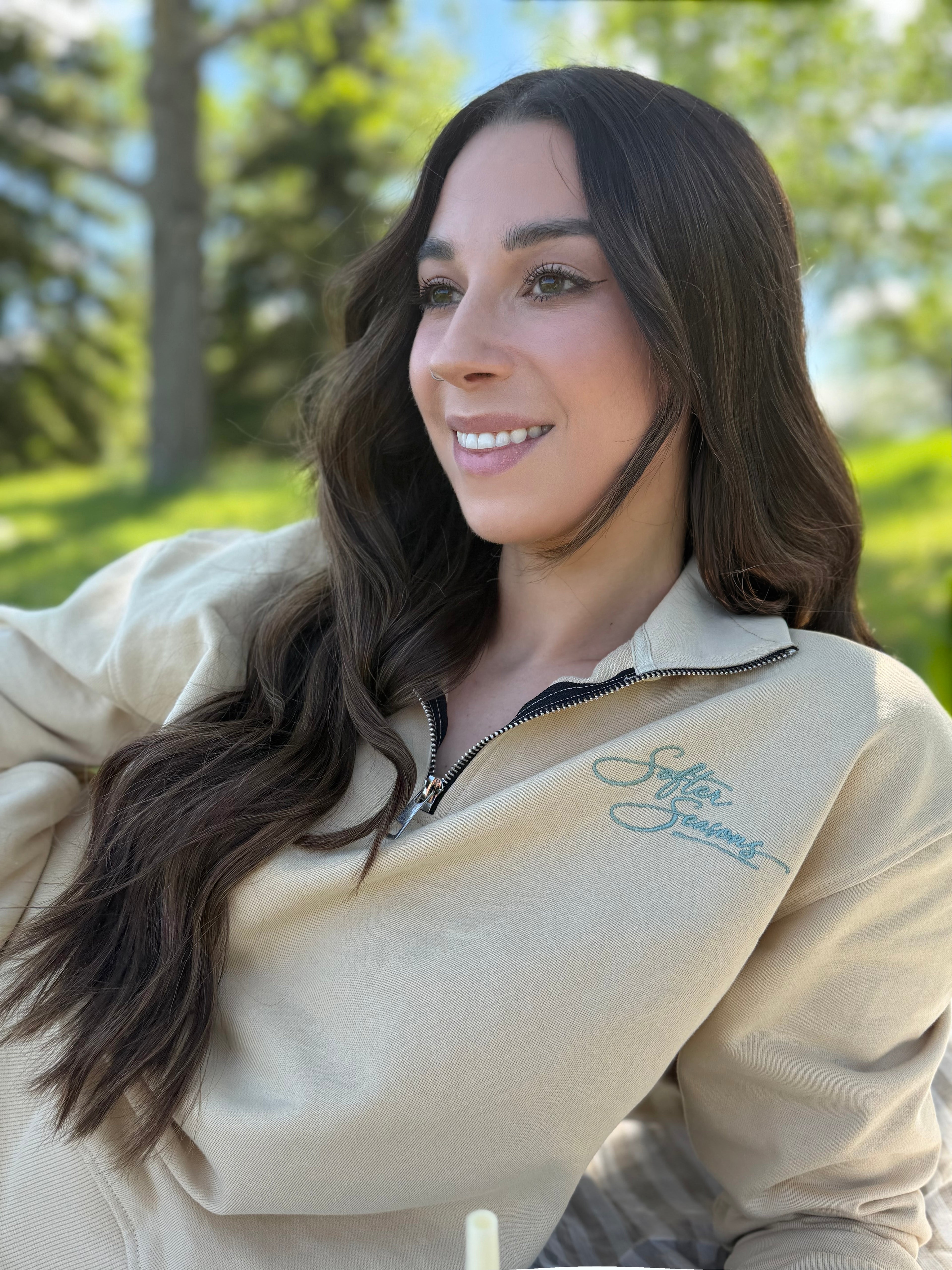 The Softer Seasons Summer Quarter Zip Sweater